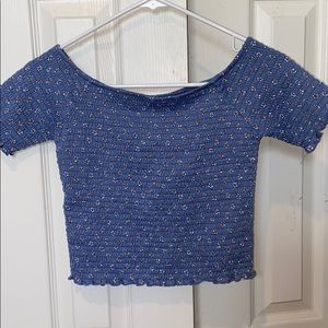 Flower Print Off-The-Shoulder Top